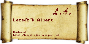 Lezsák Albert névjegykártya