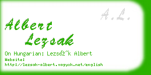 albert lezsak business card